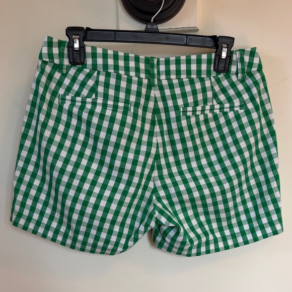 J.Crew Green White Gingham Shorts Women’s Size 4 Cotton Preppy Classic - Picture 6 of 11